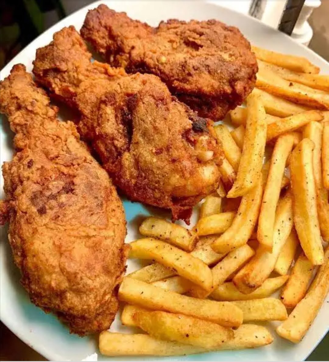 Home style fried chicken and chips