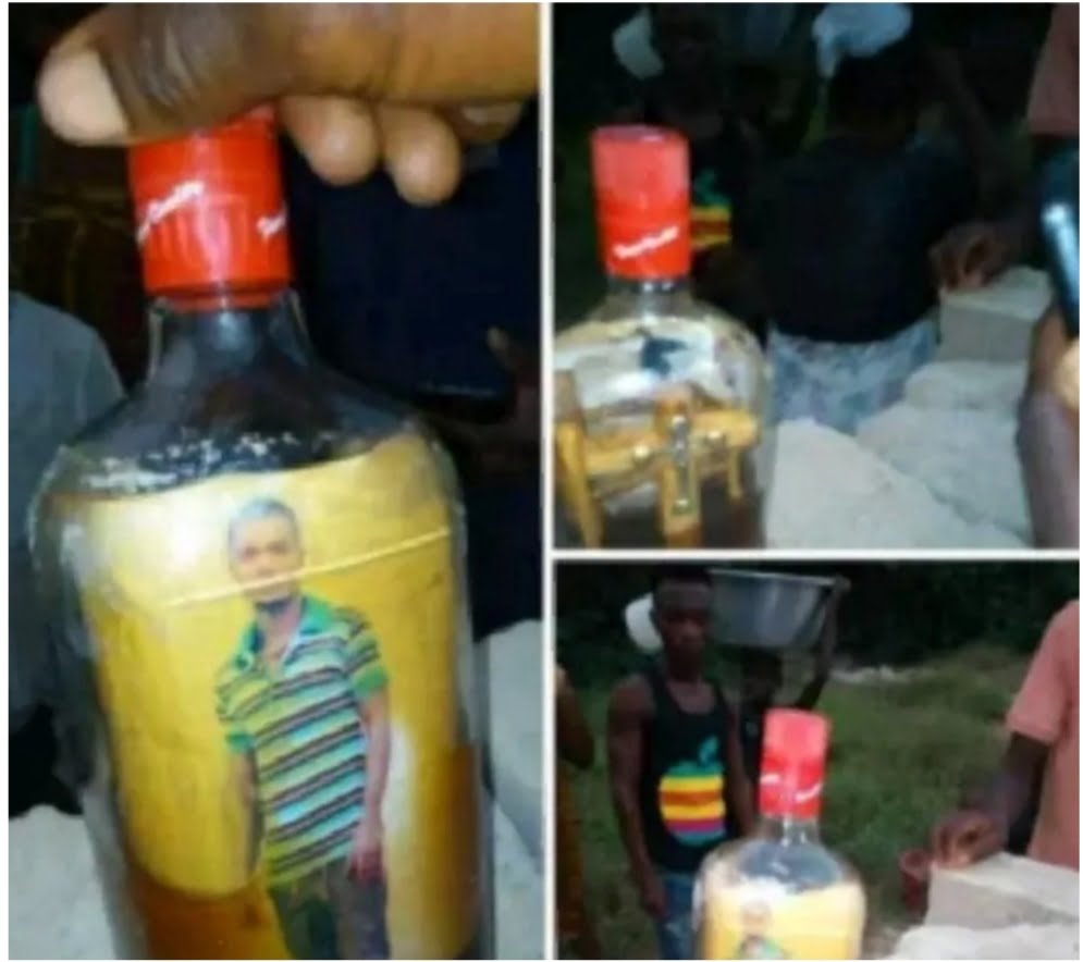 Mysterious bottle found floating by the river with picture of a man inside