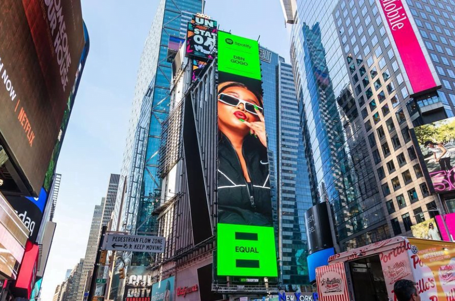 DBN Gogo appears on Spotify Billboard in Times Square