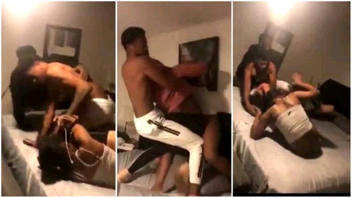 Watch: Woman Punishes Lady Caught in Bed With Boyfriend Red-Handed